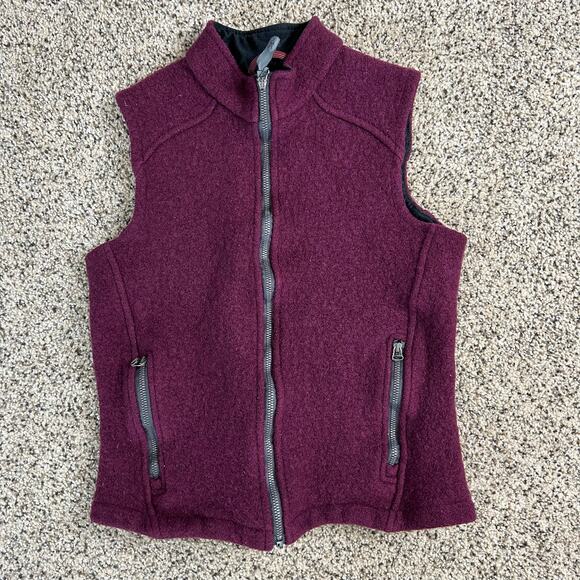 Ibex Womens 100% New Wool Full Zip Vest Size Large (Fits like XS) Purple - Picture 1 of 6